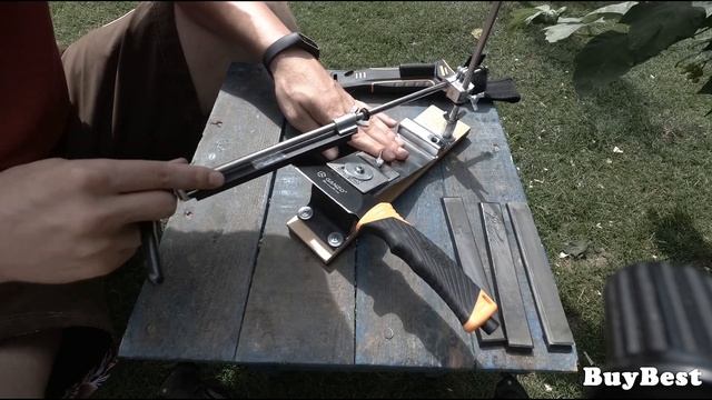 Заточка ножа Ganzo G8012 ➤ Точилка Ruixin Pro + китайские алмазные бруски для заточки ножей. смотреть онлайн