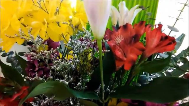 Love Flowers Pictures Long Style  Bouquet Daisy Roses Lily Alstroemeria