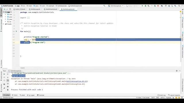 #8 Kotlin Exceptions in Hindi Tutorial | Kotlin for beginners | Exceptions in Kotlin Hindi Tutorial смотреть онлайн