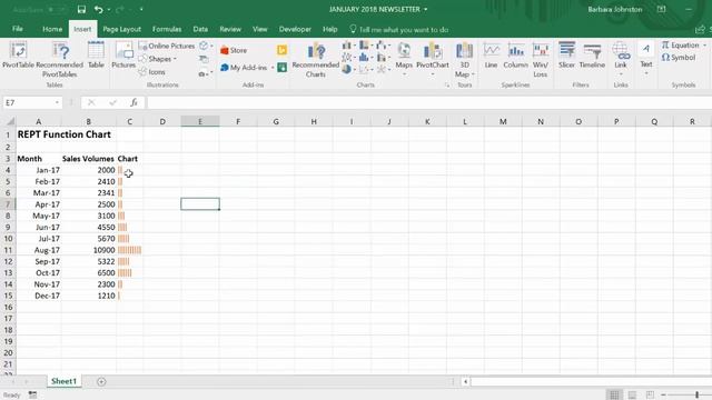 Excel Tip Use REPT Function To Create An In Cell Excel Chart смотреть онлайн