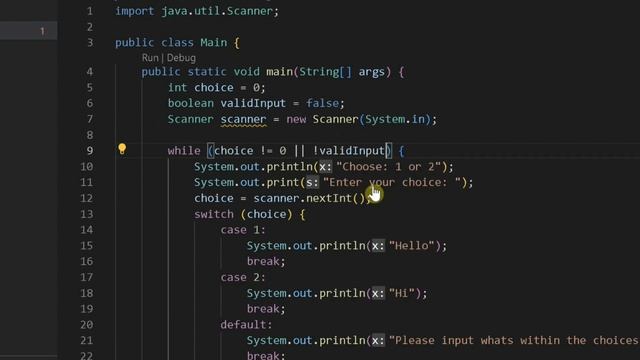 How to handle error in switch statement | Java смотреть онлайн