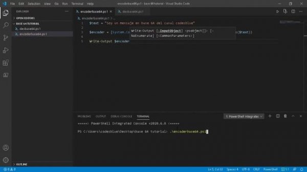 How to encode a text using Base64 and powershell