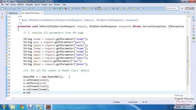Registration Page with JSP Servlet and DB2 Database Using MVC Architecture смотреть онлайн