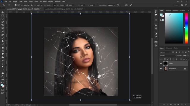 Photoshop tutorial: Creating a stunning broken glass effect смотреть онлайн