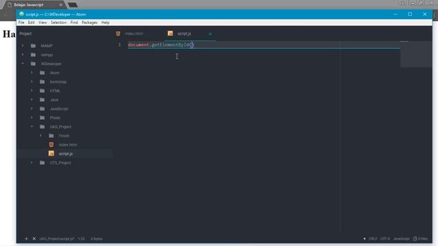 Javascript part 1 Membuat documen Javascript, variable dan alert смотреть онлайн