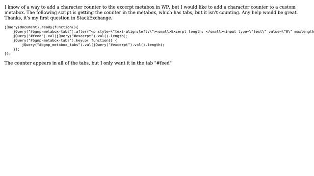 Wordpress: Add character count to custom metabox смотреть онлайн
