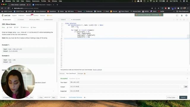 MOVE ZEROES problem - Leetcode #283 - Python смотреть онлайн