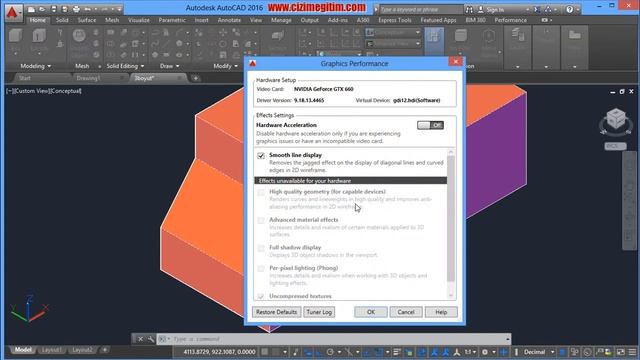 AutoCAD Ekran Kartı Ayarı-20.Bölüm-3.ders смотреть онлайн