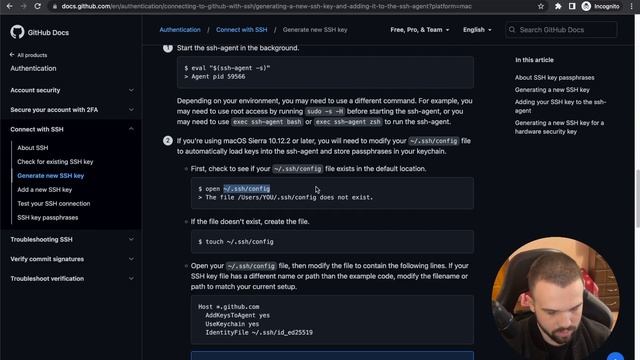 Добавлення SSH ключа для GitHub акаунту смотреть онлайн