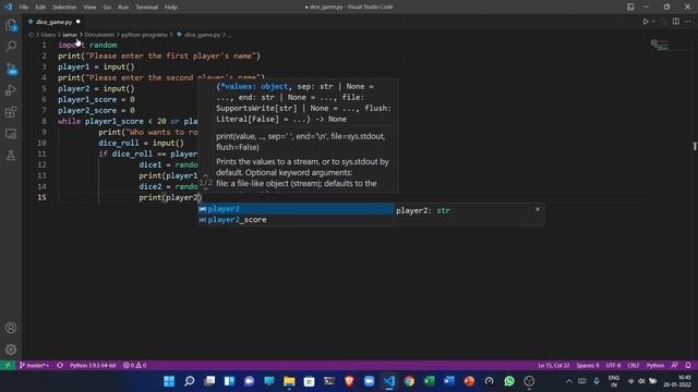 How to make a dice rolling game using python | KickStartToProgramming смотреть онлайн