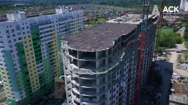 ЖК FRESH литер 2 от застройщика АСК в Краснодаре ➤видео отчет о строительстве на 17 июня 2021 ?АСК смотреть онлайн