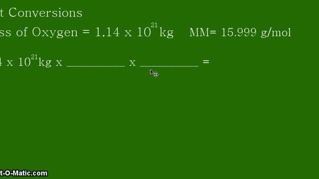 Unit Conversion: kilograms (kg) to moles (mol) of Oxygen in the world's salt water смотреть онлайн