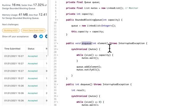 eBay超高频 | 小白学多线程 | LeetCode 1188.Design Bounded Blocking Queue | synchronized | ReentrantLock() #多线 смотреть онлайн