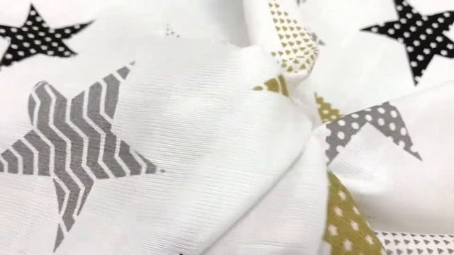 Муслин двухслойный "Крупные звезды-пэчворк" цв.черный, какао, серый", ш.1.35м, хл-100% АРТИКУЛ 1712 смотреть онлайн