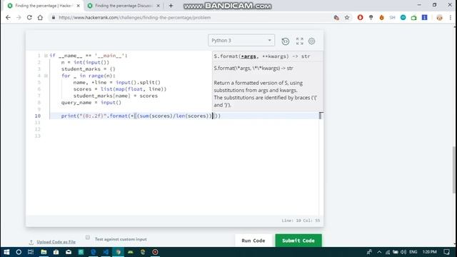 Finding the percentage | HackerRank Solution | Python смотреть онлайн