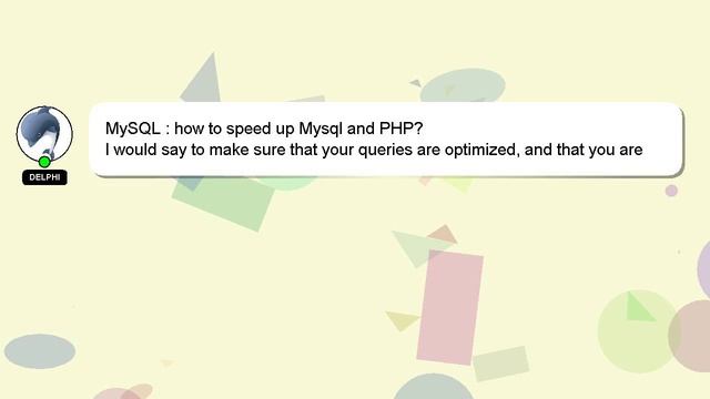 MySQL : how to speed up Mysql and PHP? смотреть онлайн