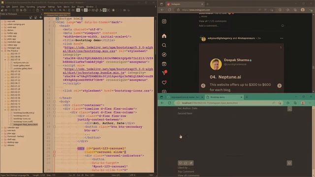 Dev Practice ASMR: Instagram UI in Bootstrap смотреть онлайн