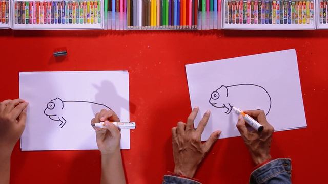 Let's draw a Chameleon | DP KIDS | ARTS | ENGLISH | 599 смотреть онлайн