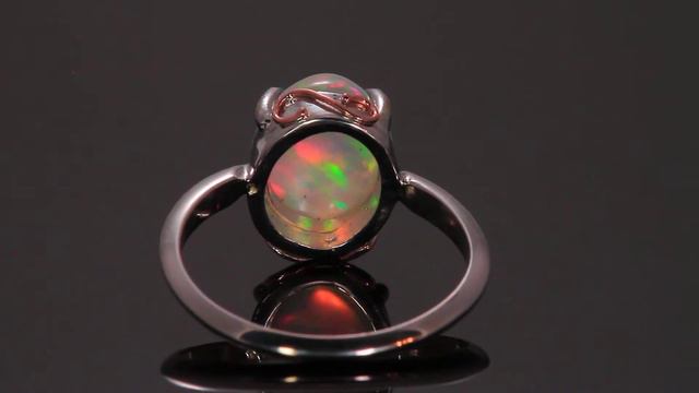 14K White and Rose Gold Opal Cabochon Opal Ring 2.49 Carats смотреть онлайн