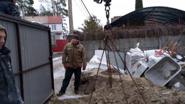 Опускаем крышку септика 08.02.2020