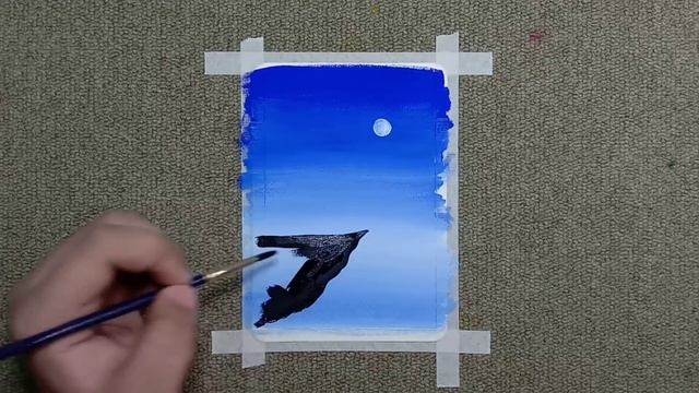 Easy Poster Color Night Sky Painting for Beginners! • Step-by-step Tutorial смотреть онлайн