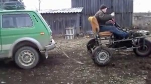 самодельный  трехколесный трактор