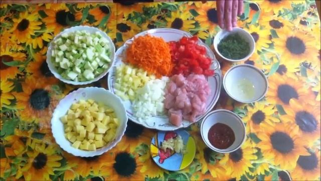 Диетическое овощное рагу с курицей.http://okaybeauty.ru/ смотреть онлайн