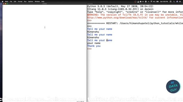 Let's code | Python While Loops | aidataguy смотреть онлайн