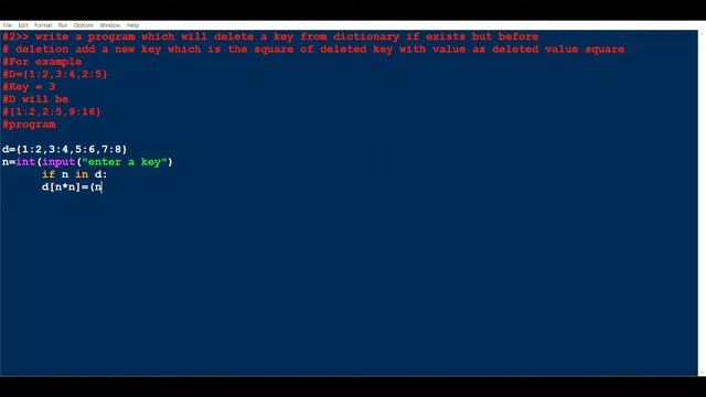 write a program which will delete a key from dictionary if exists || class 11|| python programming. смотреть онлайн