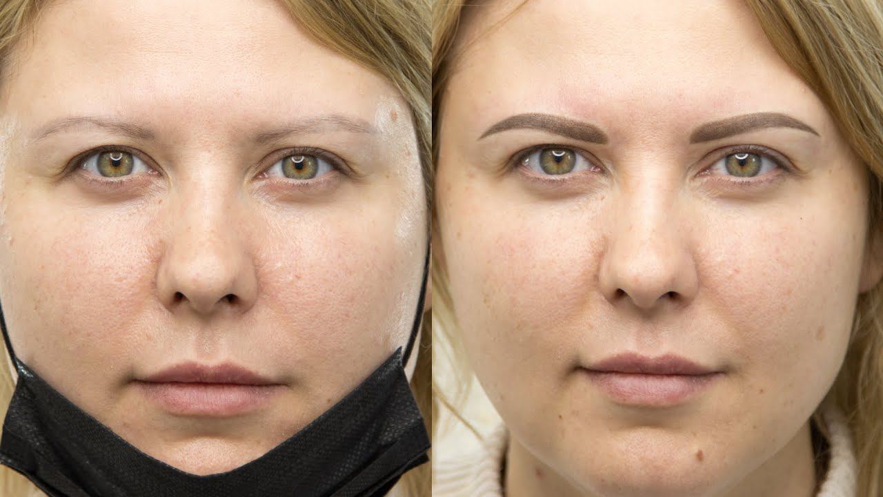 Исправление формы бровей. Перекрытие и ремувер старого татуажа. До и после смотреть онлайн