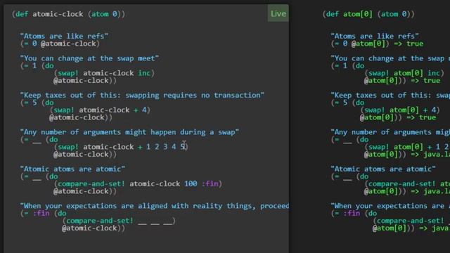 Learn Clojure 16. Atoms - Clojure Koans Walkthrough in Light Table IDE смотреть онлайн
