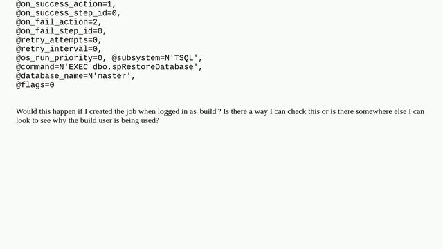 SQL Server Job running as different user смотреть онлайн