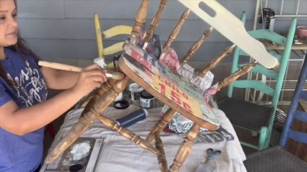 Furniture Flip | Decoupage | Chair Transformation | Trash to Treasure