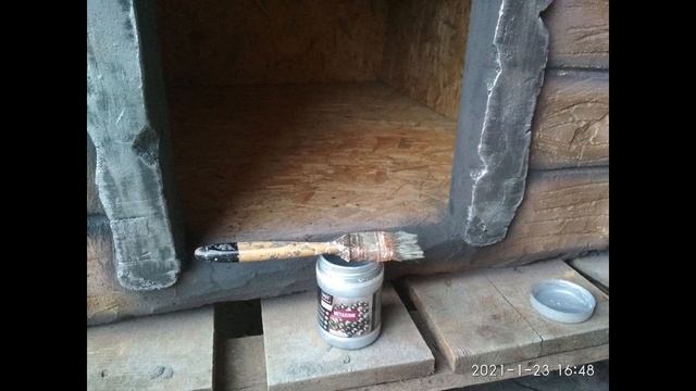 как сделать СОБАЧЬЮ БУДКУ из арт бетона декоративная штукатурка под дерево. мастер Влад Елоев смотреть онлайн