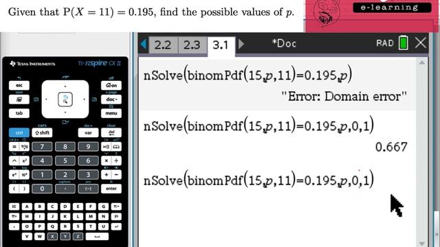 Nspire Tutorial #22: Binomial Distribution finding unkonwn p (Binompdf/Nsolve) смотреть онлайн