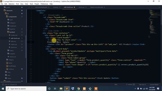 30. laravel vuejs inventory project bangla tutorial - Product STOCK смотреть онлайн