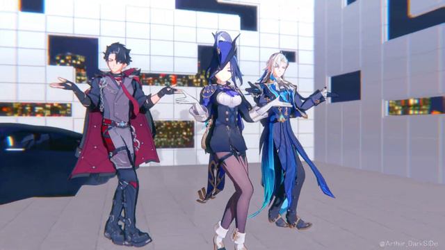 【MMD Genshin Impact】MOMOLAND(모모랜드) BAAM【Clorinde×Wriothesley×Neuvillette】