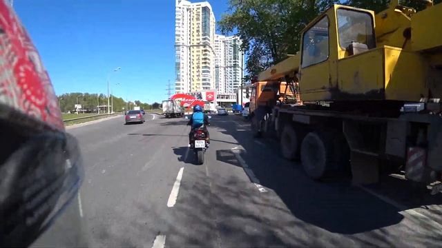 Первый выезд в город на мотоцикле по МКАДу. Дарья. смотреть онлайн