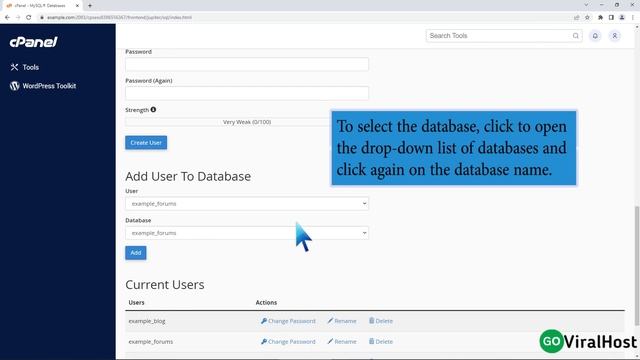 How to add a user to a database and add privileges with GoViralHost смотреть онлайн