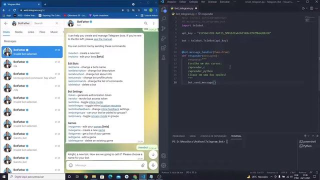 TELEGRAM CHAT BOT EM PYTHON смотреть онлайн