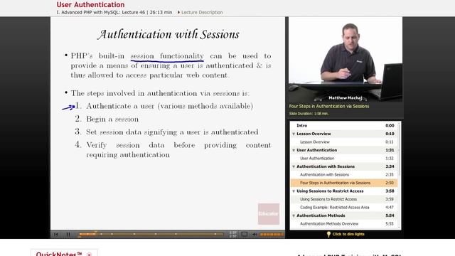 PHP with MySQL: User Authentication смотреть онлайн