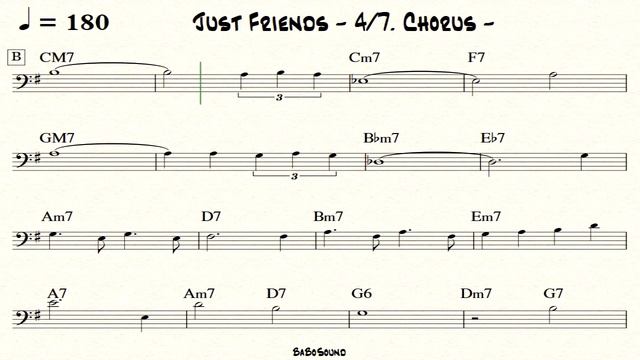 Just Friends / Backing Track For Bass (Drum & Piano & Melody) / Bass Clef смотреть онлайн