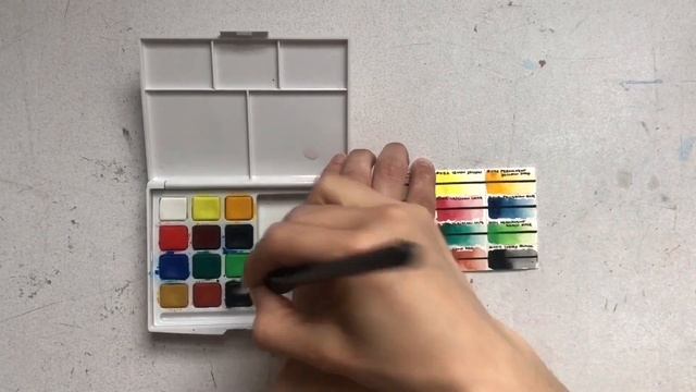 Swatching & Glazing - Sakura Koi Pocket Field Sketch Box 12 Watercolours Set смотреть онлайн