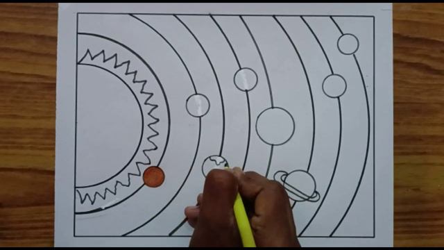 Solar system Drawing / Solar System Planets Drawing / How to Draw Solar System/Solar system Diagram смотреть онлайн