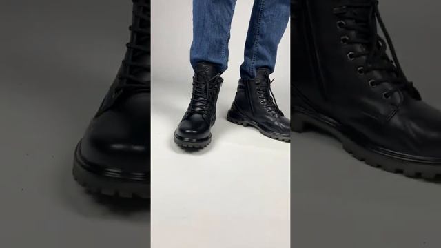 Кожаные мужские ботинки ECC | Берцы черные демисезонные | В фирменной коробке | Видео обзор смотреть онлайн