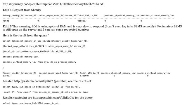 SQL Server 2012 Standard using too much memory смотреть онлайн