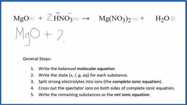 How to Write the Net Ionic Equation for MgO + HNO3 = Mg(NO3)2 + H2O смотреть онлайн