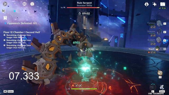 12-1-2 4.4 12,5 seconds Hyper Xiao vs Ruin Serpent смотреть онлайн