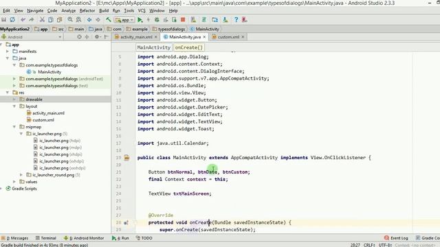 Simple Dialog and Custom Dialog in Android смотреть онлайн