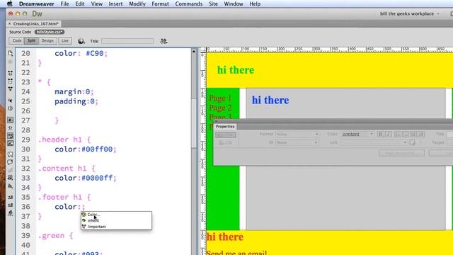Dreamweaver CC Making Links on the Same Page Different Colors смотреть онлайн